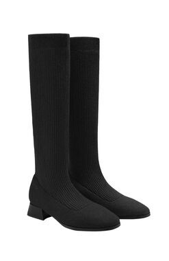Vivaia Womens Tara Pro Square-Toe Water Repellent Wool Knee-High Boots Black Siz
